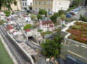 Model Litoměřic před bývalým nádražím, dnes kavárnou Pod parou