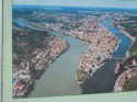 Soutok tří řek v Pasově: Dunaj, Inn, Ilz